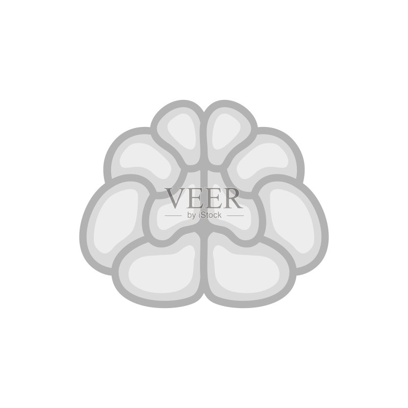 白色背景上的大脑图标图标素材