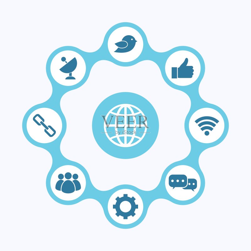 互联社交媒体信息图表模板图标素材