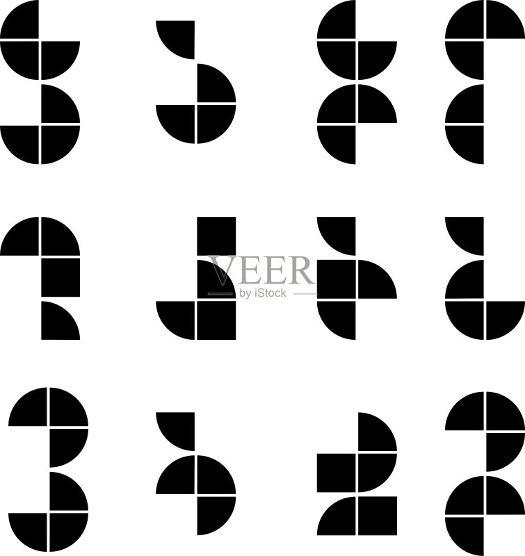 抽象几何简约图标集图标素材