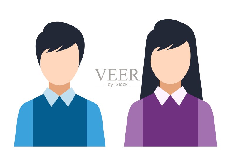 男人和女人轮廓图标图标素材