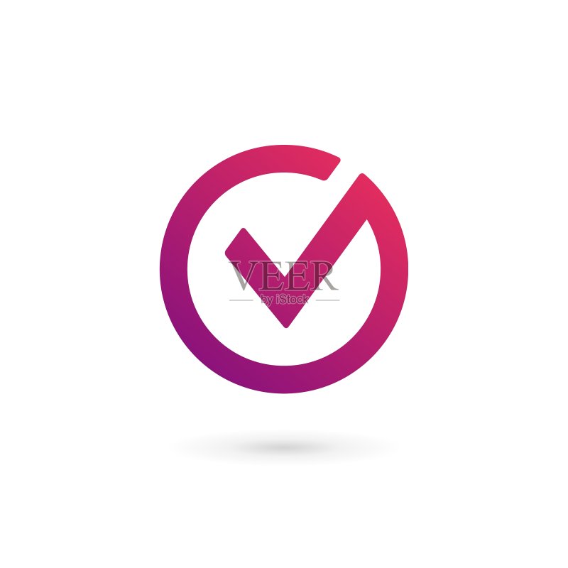 字母V对勾标志图标设计模板图标素材