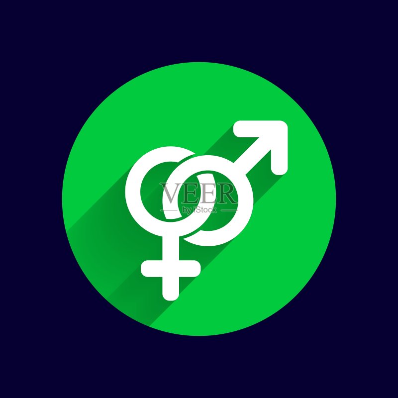 白色背景上隔离的男女标志图标素材
