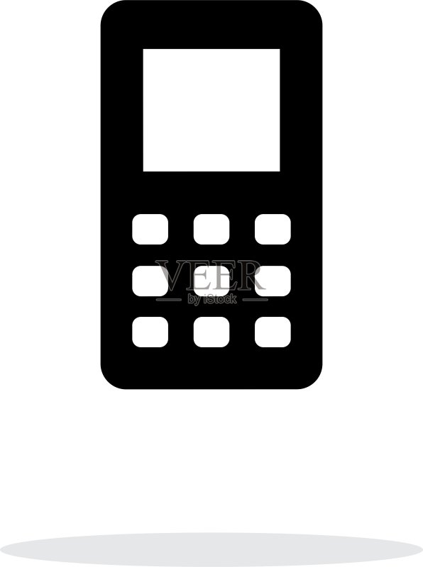白色背景上的手机屏幕简约图标图标素材