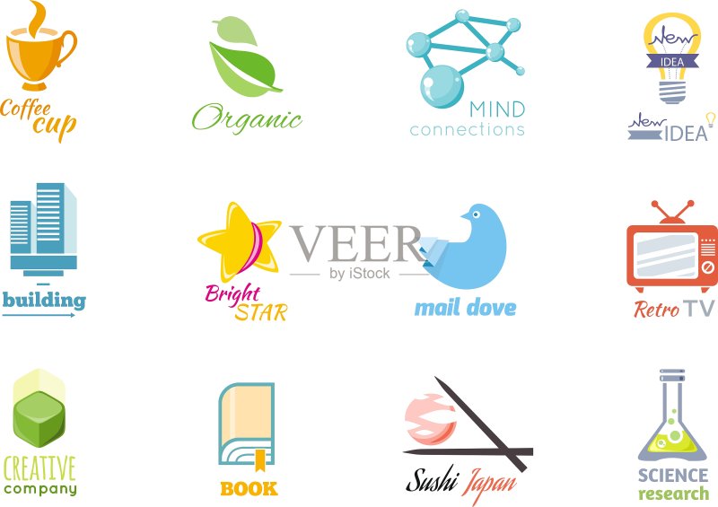 扁平风格的Logo设计图标图标素材