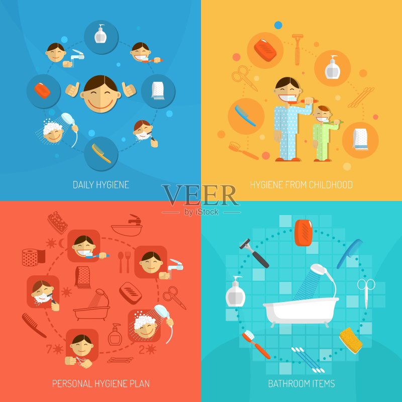 卫生设计概念图标素材