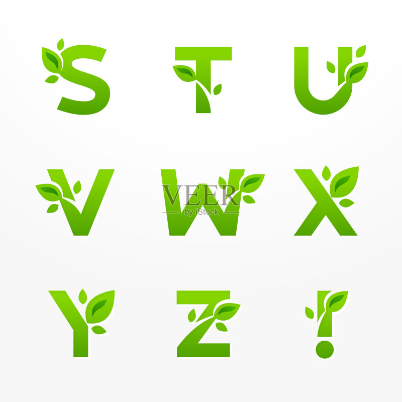 绿色生态叶子logo合集图标素材
