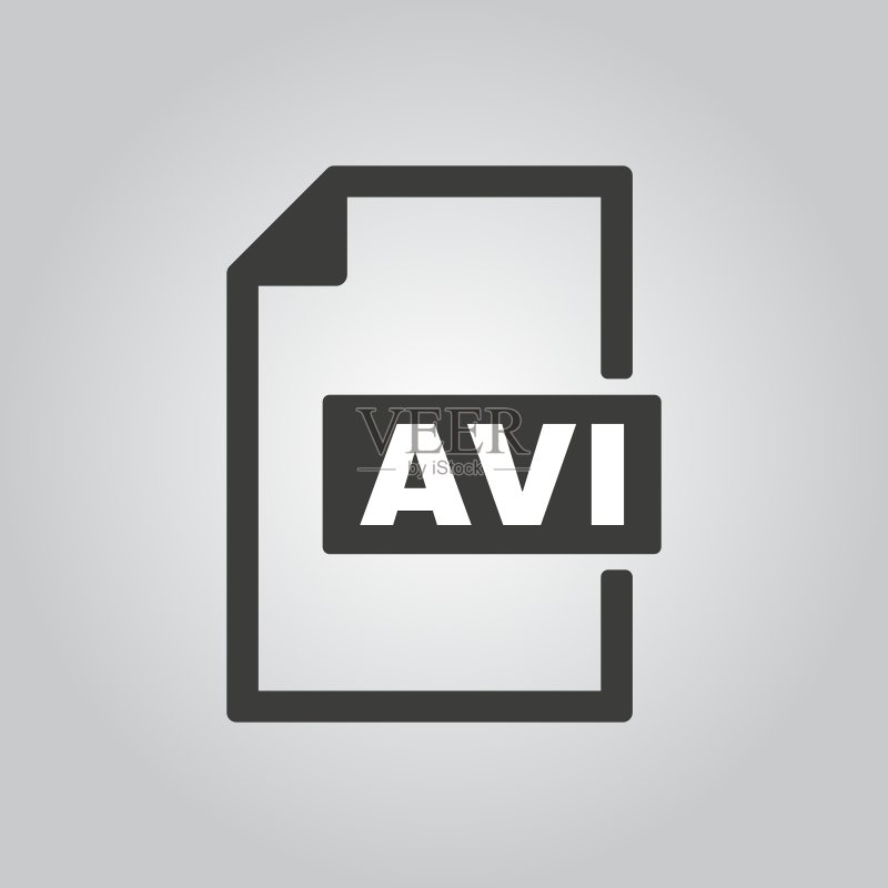 AVI视频文件格式扁平图标图标素材