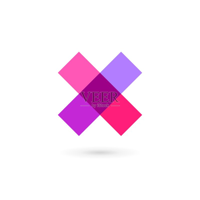 字母X交叉马赛克Logo图标设计模板图标素材