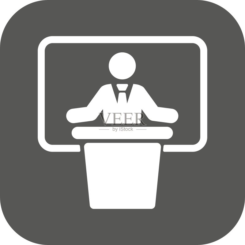 演讲图标：讲话和广播演说家图标素材
