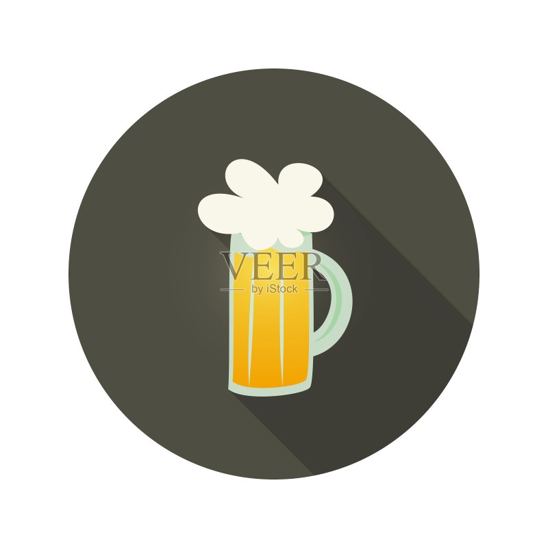 慕尼黑啤酒节啤酒杯深棕色圆形图标图标素材