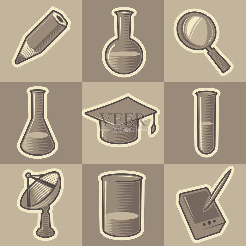单色科学图标图标素材