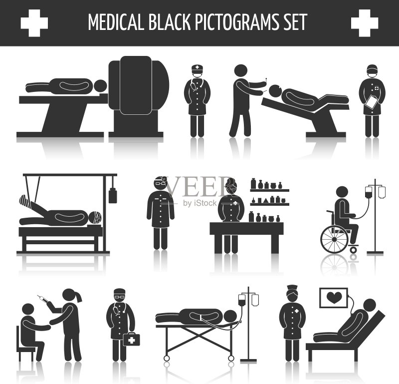 医用黑色象形图合集图标素材