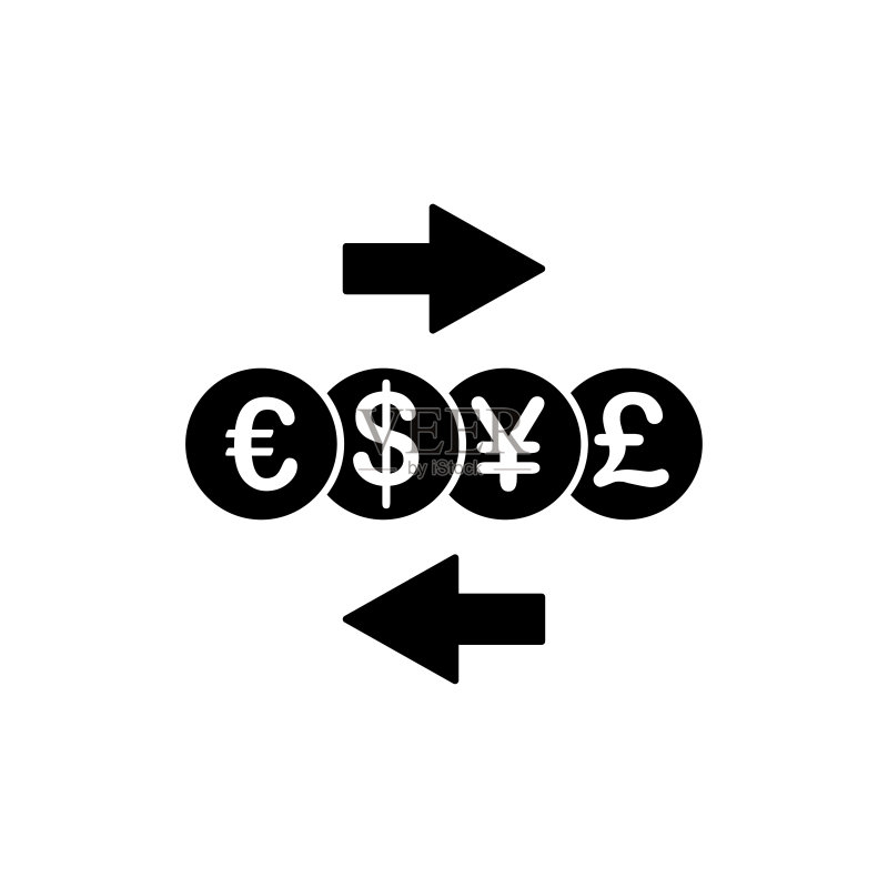 货币图标扁平矢量模板设计图标素材