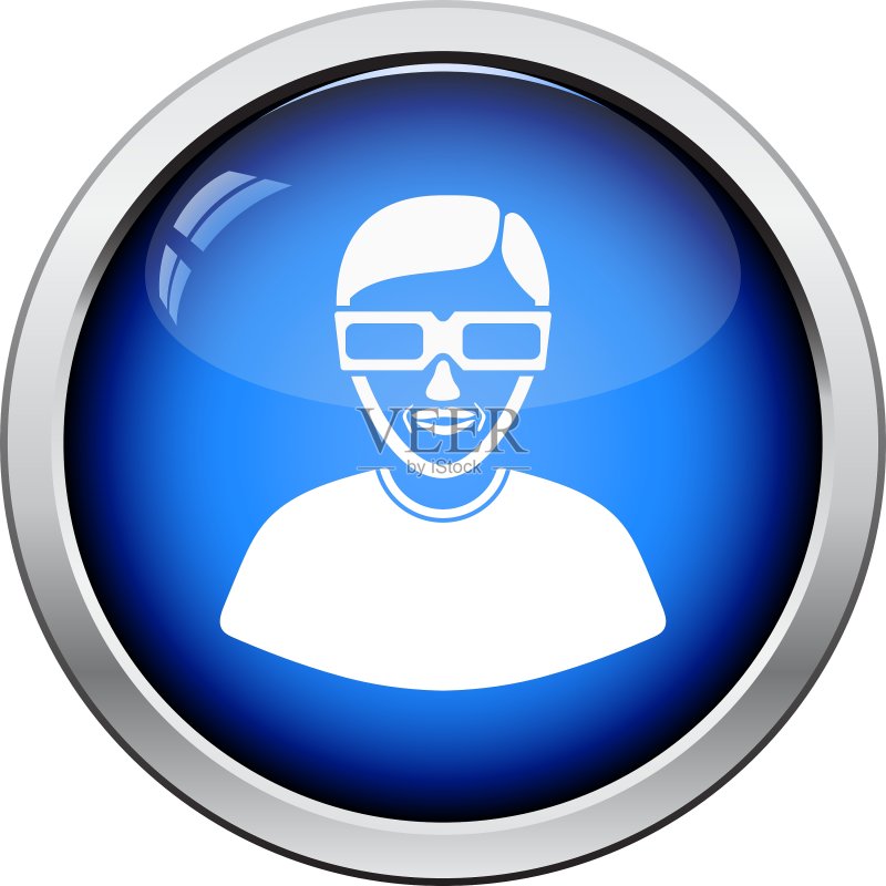 戴3D眼镜的男人图标图标素材