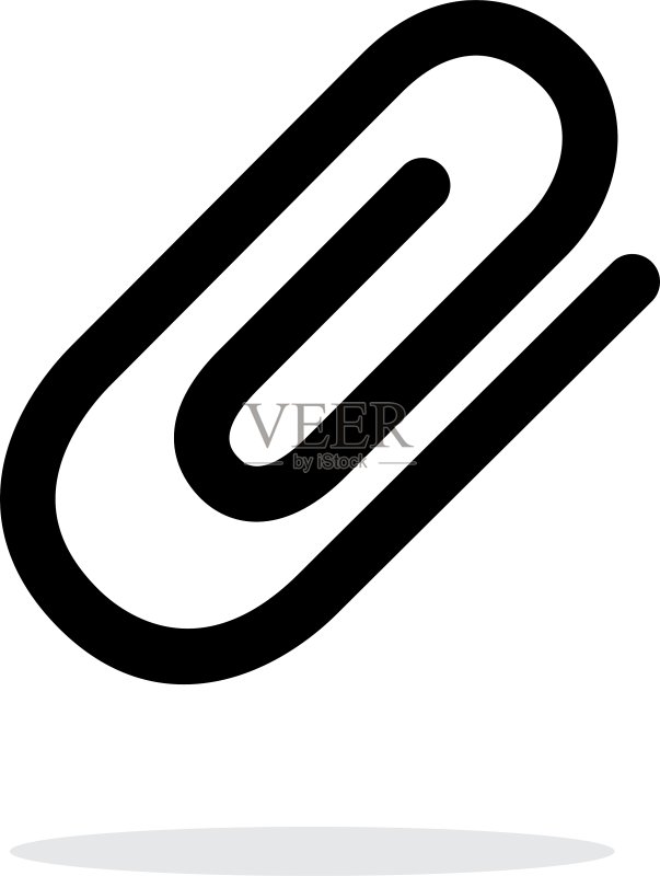 白色背景上的回形针图标图标素材