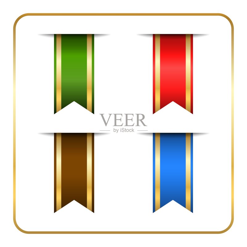 金色书签banner图标素材