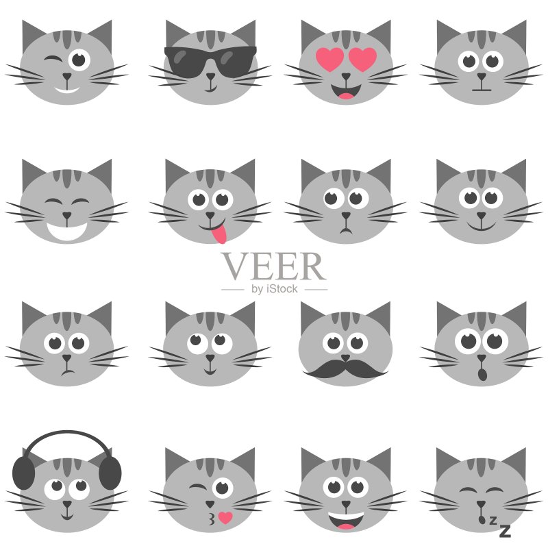 有趣的猫咪合集图标素材