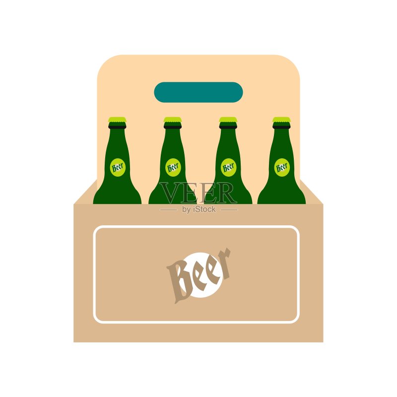 带有啤酒图标的包装图标素材