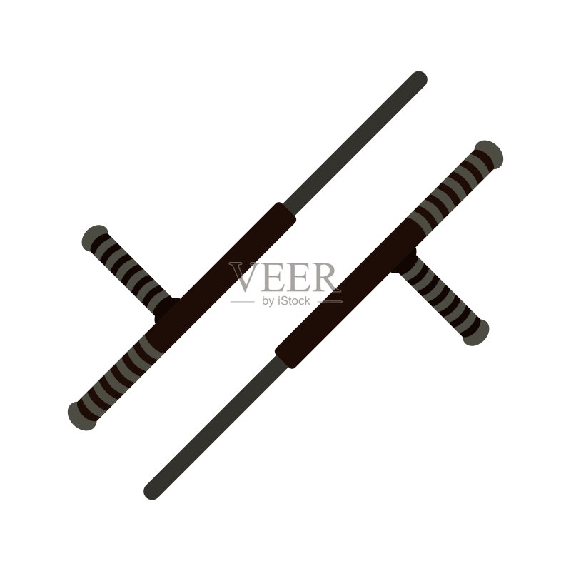 警棍武器扁平图标图标素材