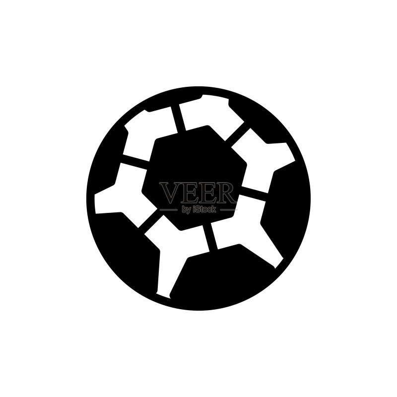 足球图标扁平矢量模板设计图标素材