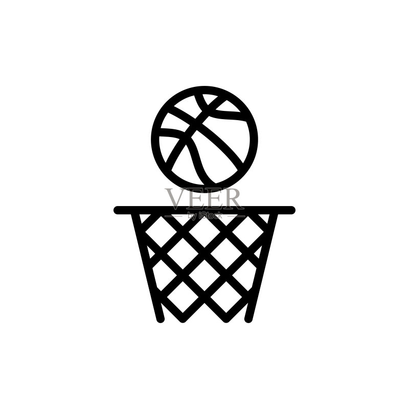 篮球图标扁平矢量模板设计图标素材