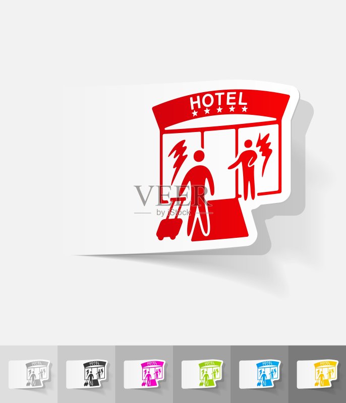 逼真的HOTEL设计元素图标素材