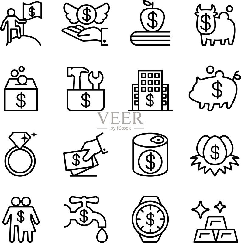 储蓄理财投资金融地产图标图标素材
