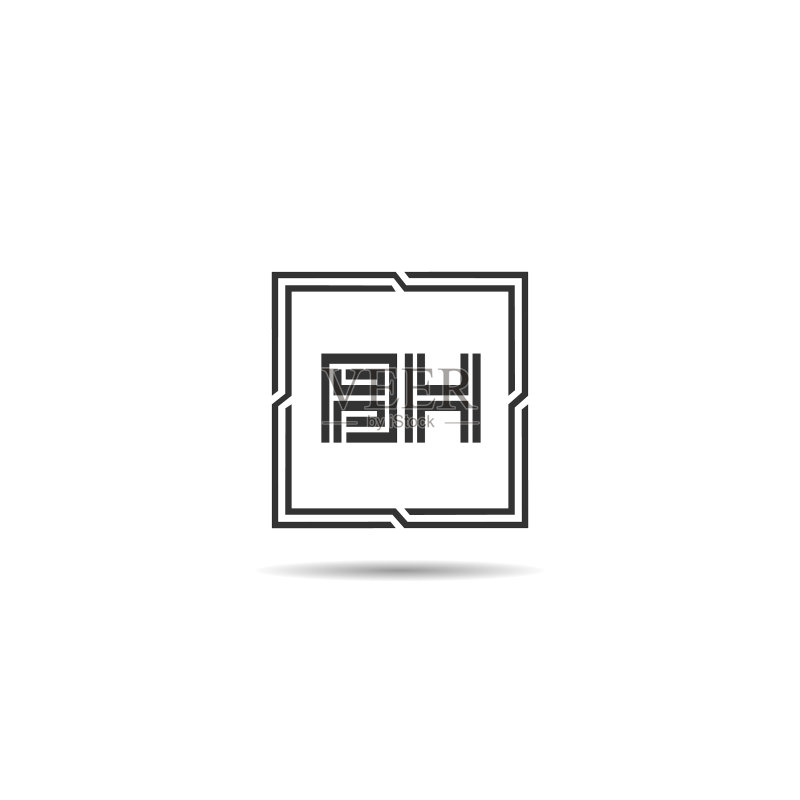 首字母BH Logo模板设计图标素材