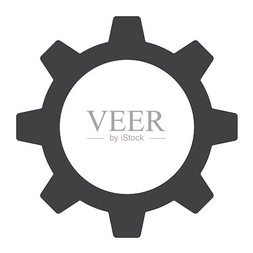 设置字形图标Web和移动齿轮标志图标素材