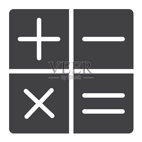 计算器字形图标Web和移动计算图标素材