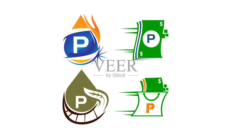 P字母现代标志模板图标素材