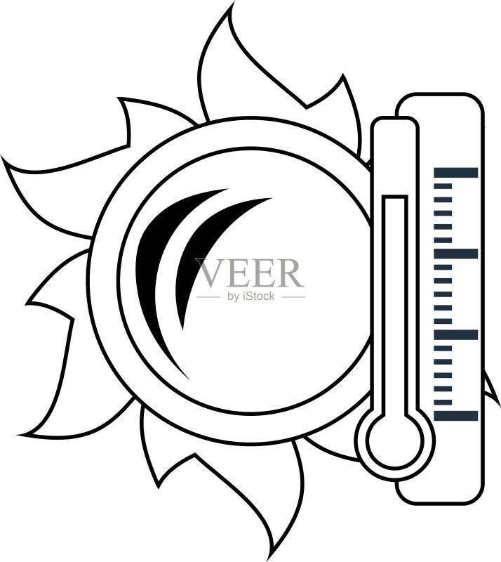 高温温度计太阳图标图标素材