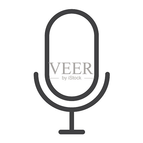网络和移动录音麦克风线性图标标志图标素材