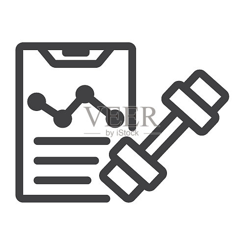 运动训练计划线性图标健身图标素材