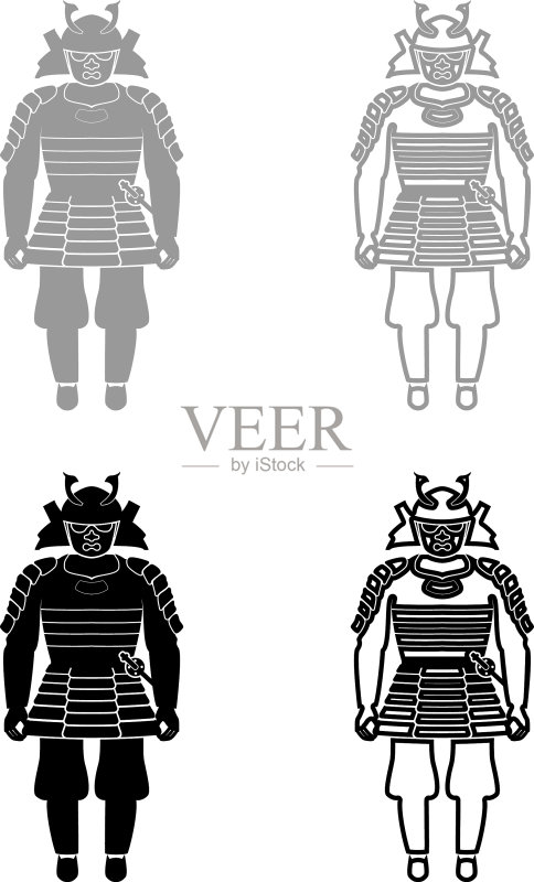 灰色黑色武士战士图标集图标素材