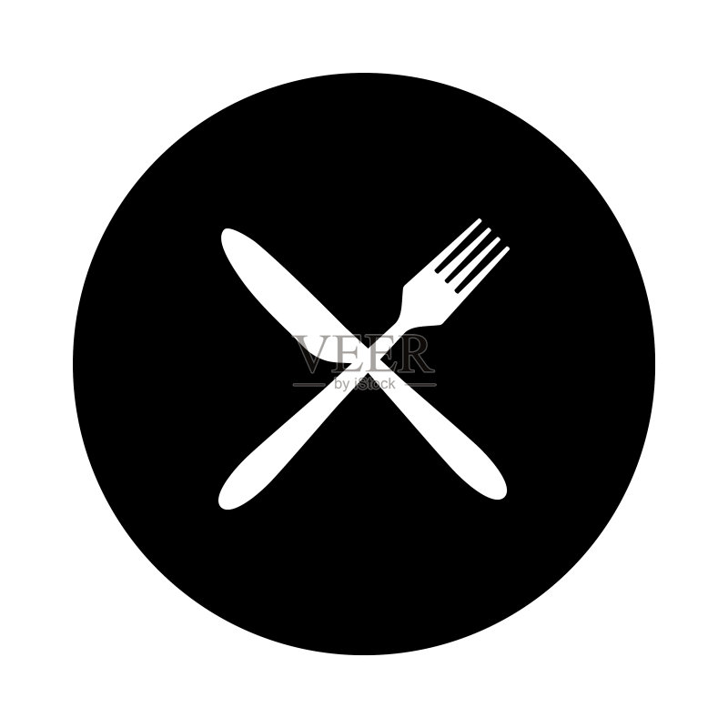 餐具和圆形图标素材