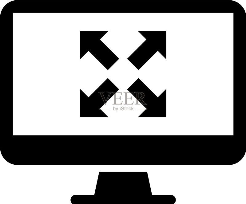 最大化全屏显示器扁平图标图标素材