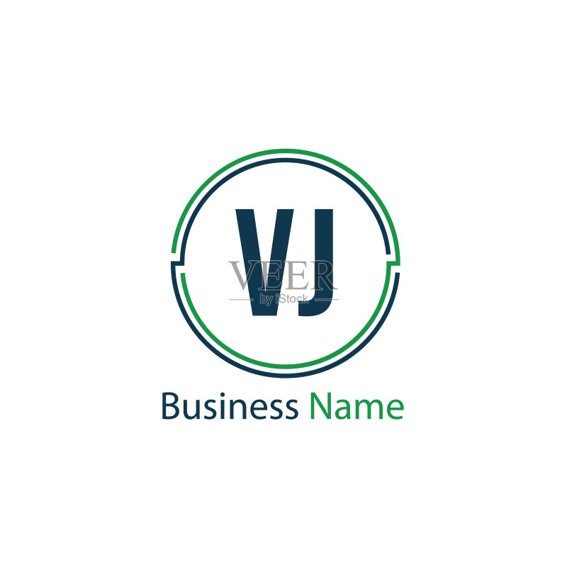 VJ字母logo模板设计图标素材