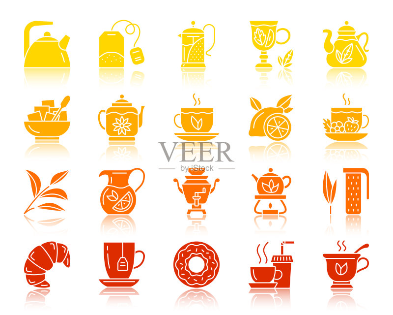 茶色剪影图标合集图标素材