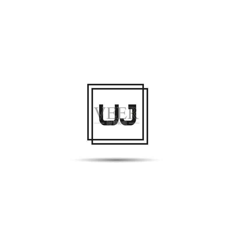 字母UJ Logo模板设计图标素材