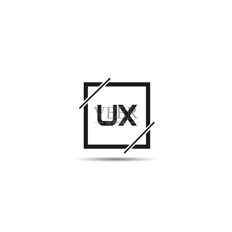 字母UX组合logo模板设计图标素材