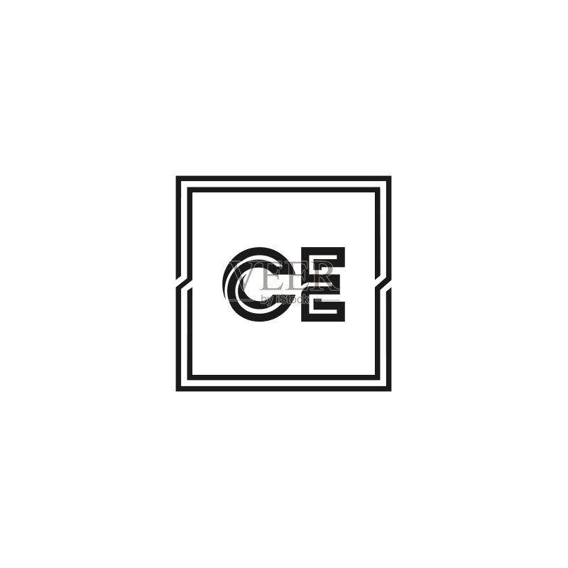 首字母CE标志模板设计图标素材