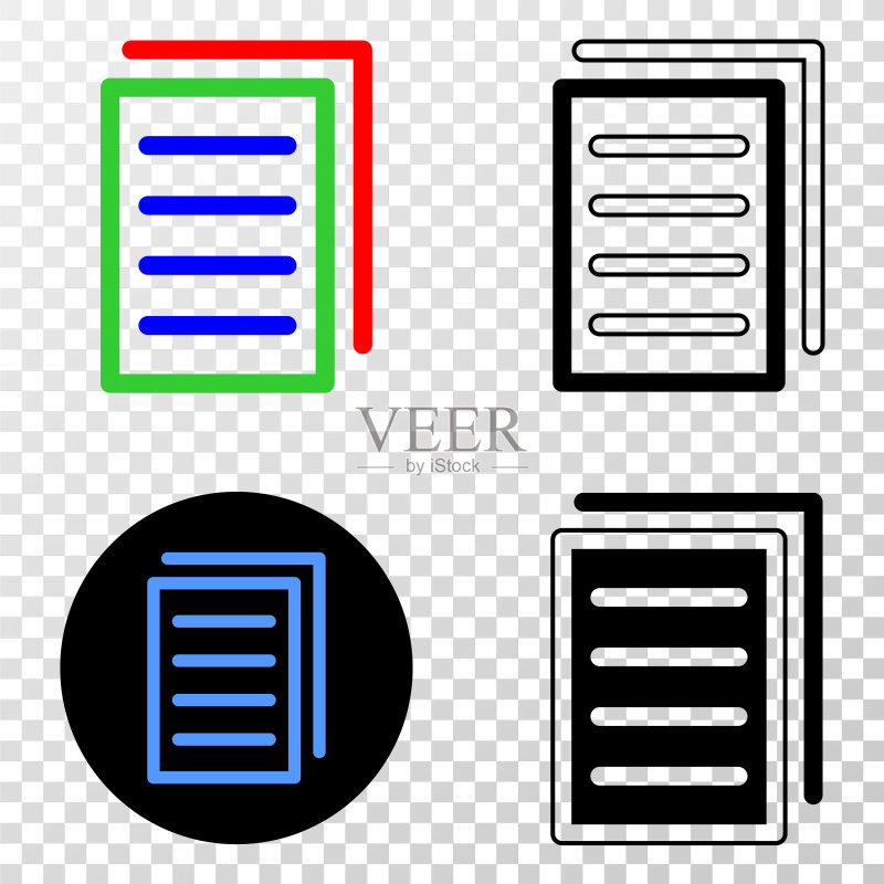 带轮廓版本的列表页面EPS图标图标素材