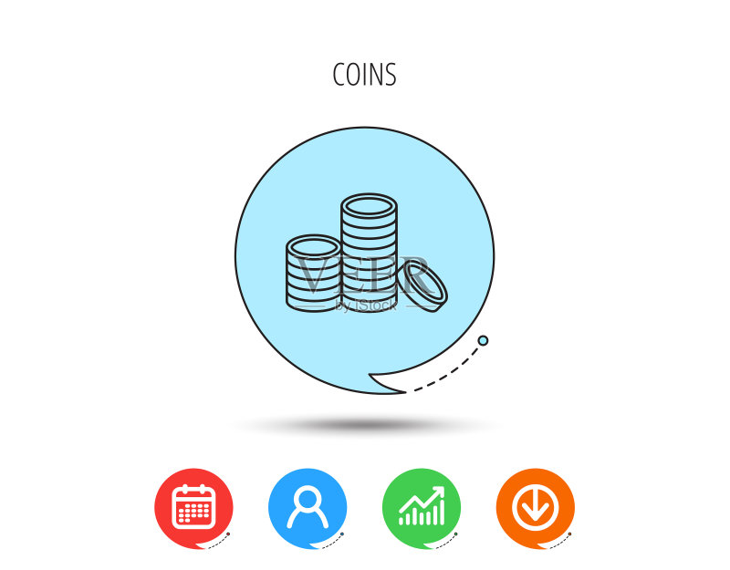 硬币图标现金货币符号图标素材