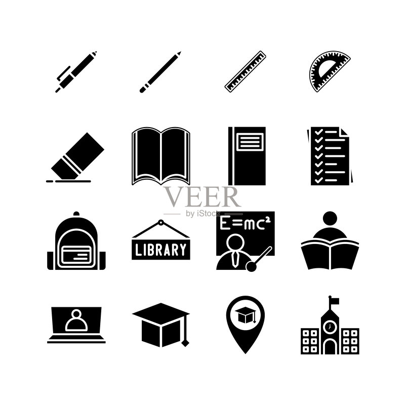 学校教育图标元素设计合集图标素材