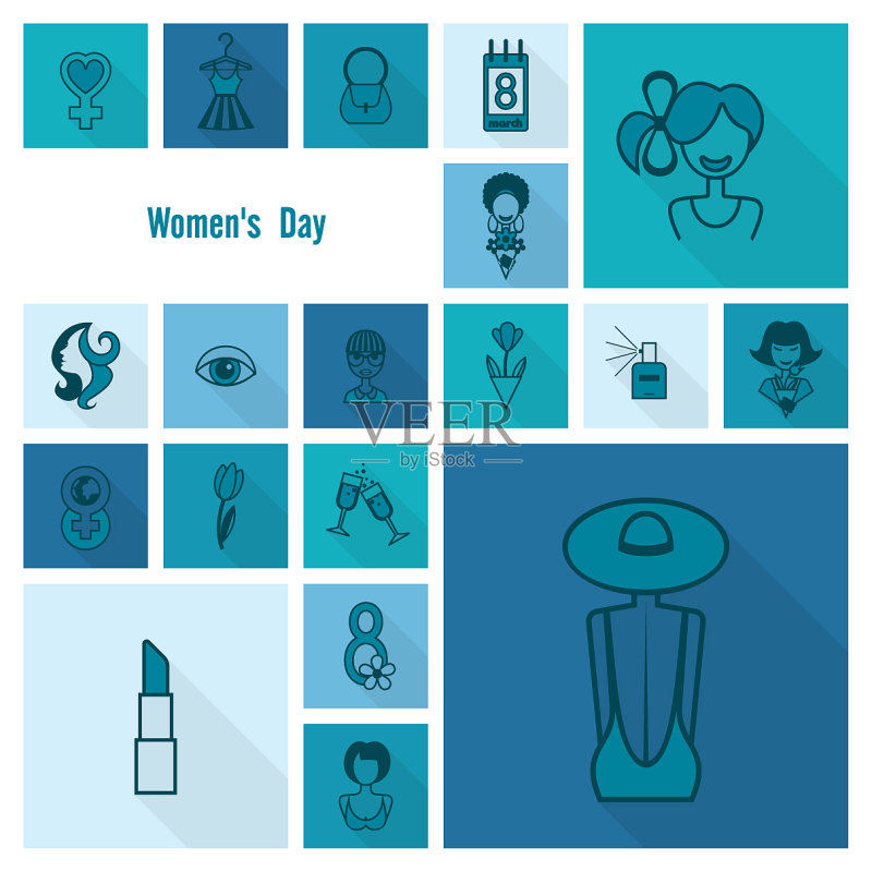 妇女节图标集图标素材