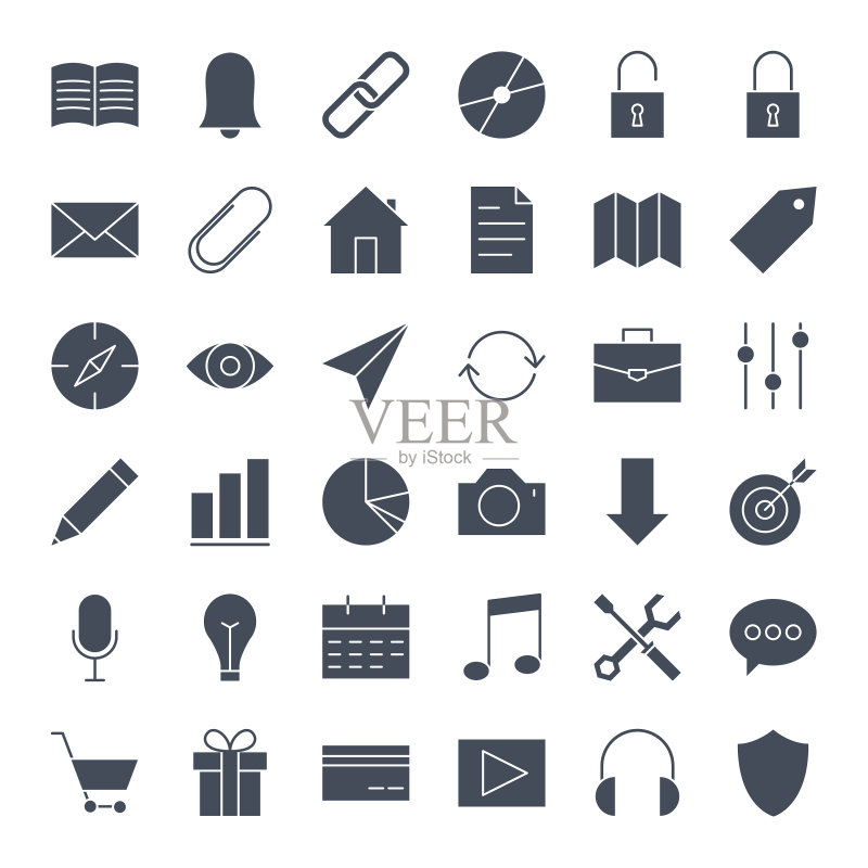 用户界面实心Web图标图标素材