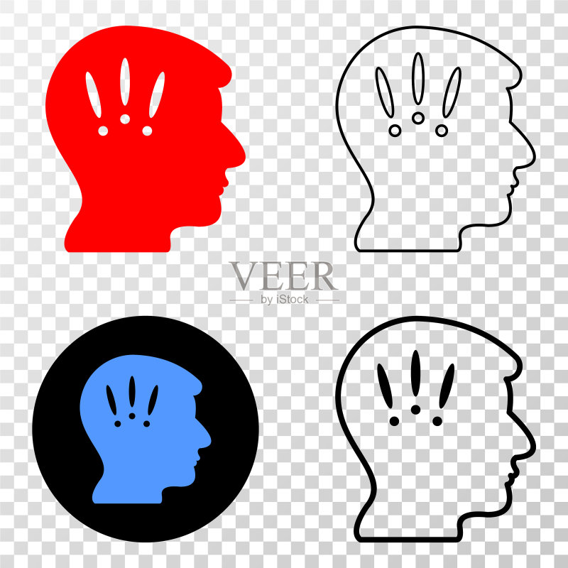 轮廓版头痛EPS图标图标素材