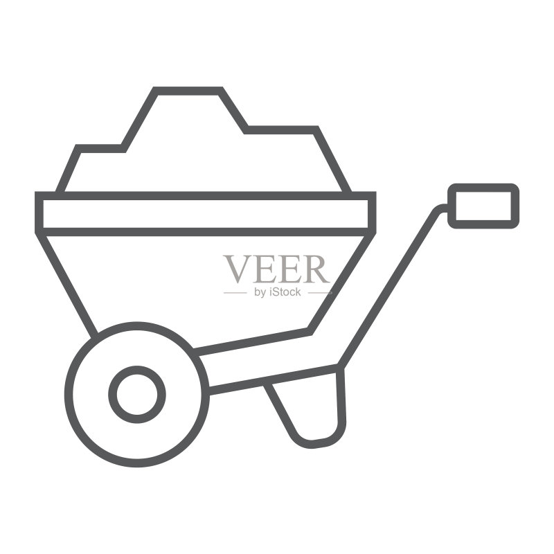 手推车细线图标工具图标素材