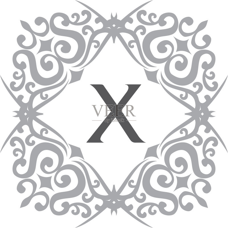 现代字母X图标素材
